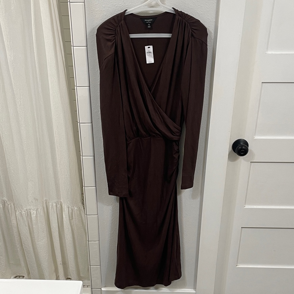 Banana Republic Dark Brown Long Sleeve Dress